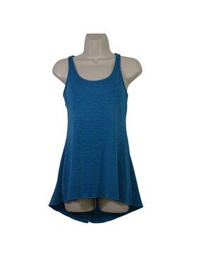 Capezio Blue Racerback Dance Tunic Top Women Size XS Back Slit Gym Workout